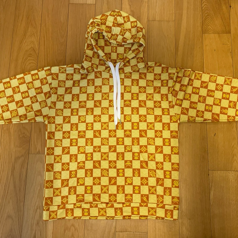 Yellow and Orange Checkered Hoodie